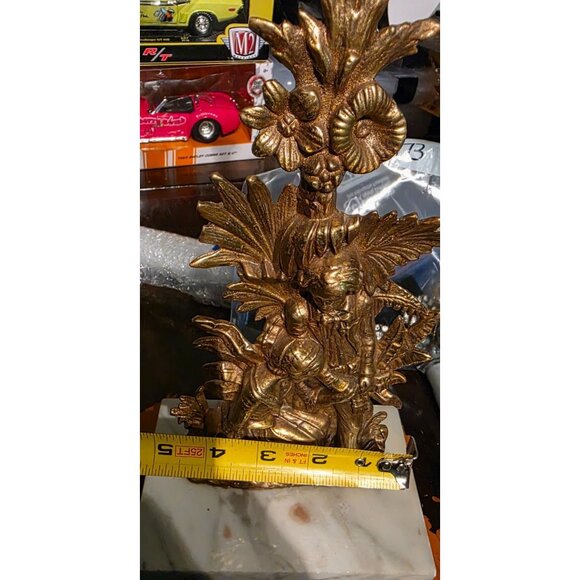 Pair of Antique Ormolu and Marble Colonial Style Candleholders - Picture 11 of 11